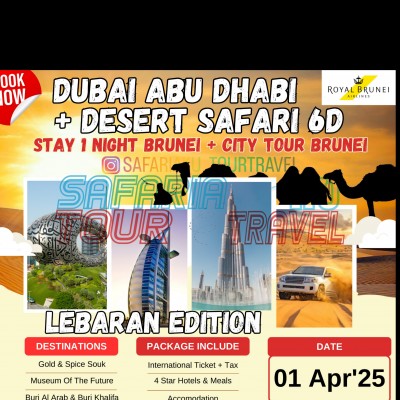 LEBARAN DUBAI ABU DHABI + DESERT SAFARI 6D 